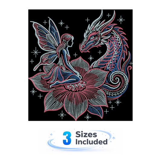 Fairy and Dragon - Embroidery Design