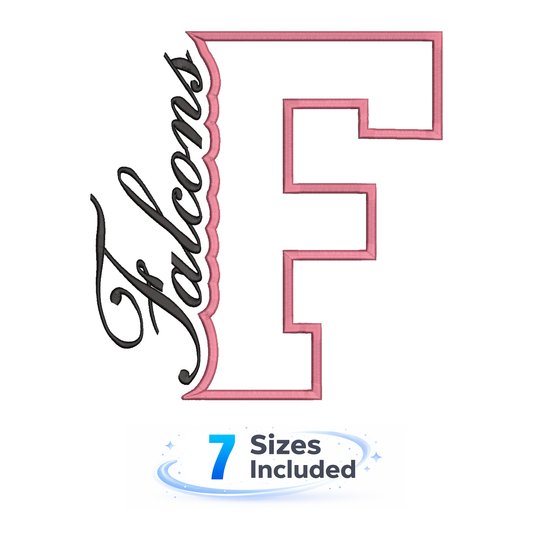 Falcons Cutout F - Embroidery Design