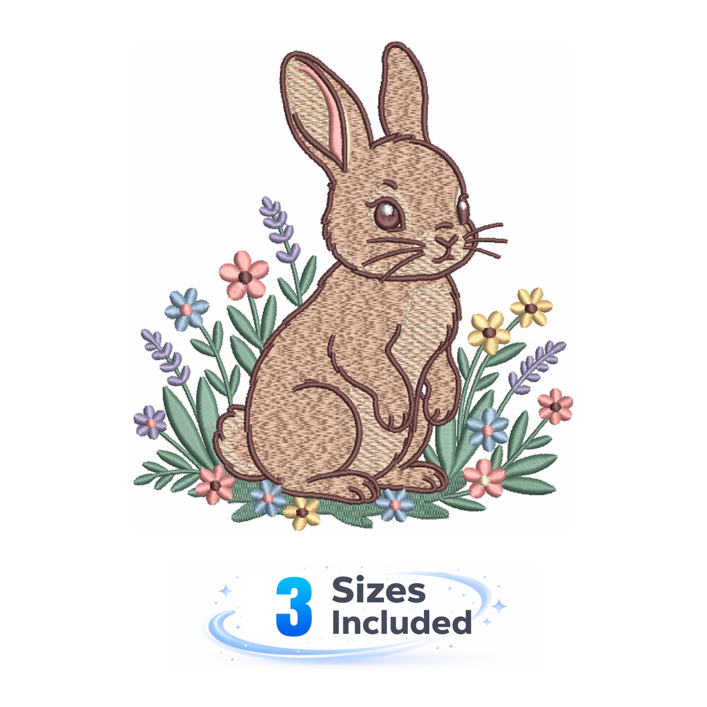 Flower Bunny - Embroidery Design