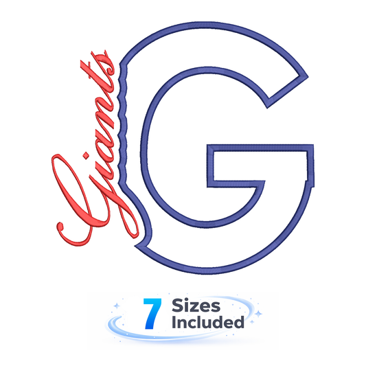 Giants Cutout G - Embroidery Design