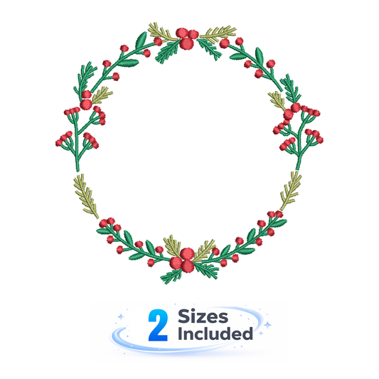 Holly Wreath - Embroidery Design
