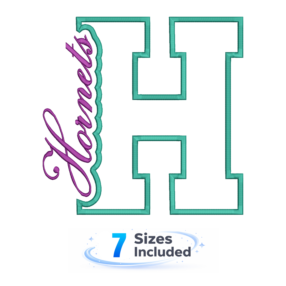 Hornets Cutout H - Embroidery Design
