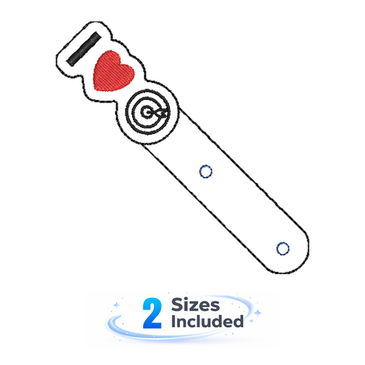 I Heart Archery KeyFob Snaptab - Embroidery Design