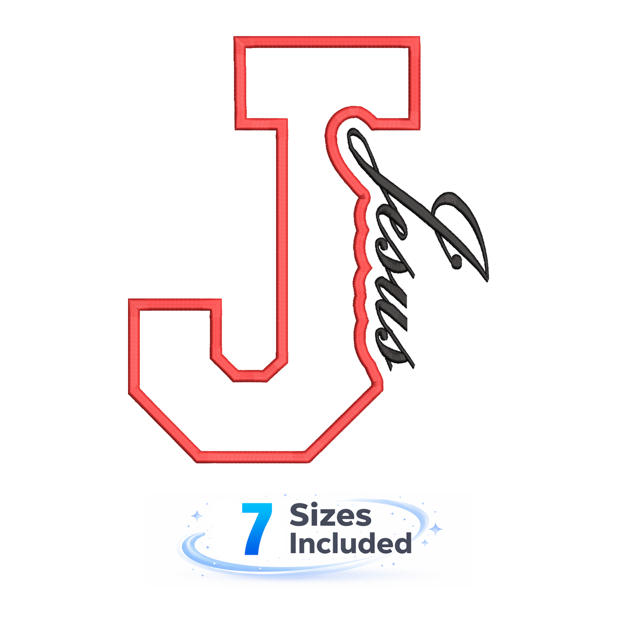 Jesus Cutout J - Embroidery Design