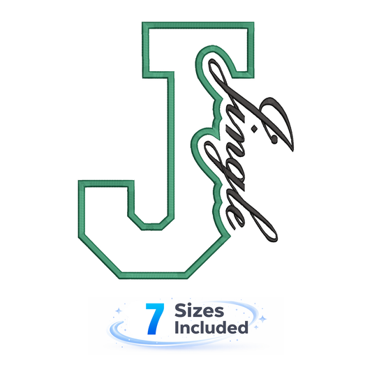 Jingle Cutout J - Embroidery Design