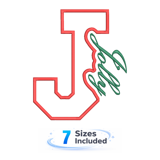 Jolly Cutout J - Embroidery Design