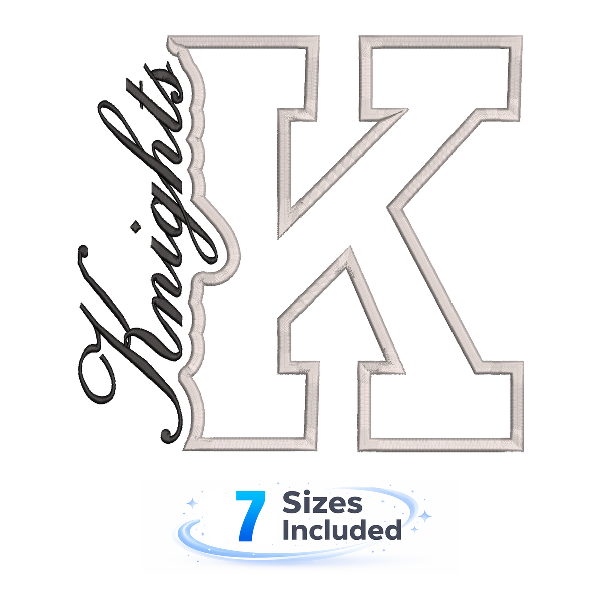 Knights Cutout K - Embroidery Design
