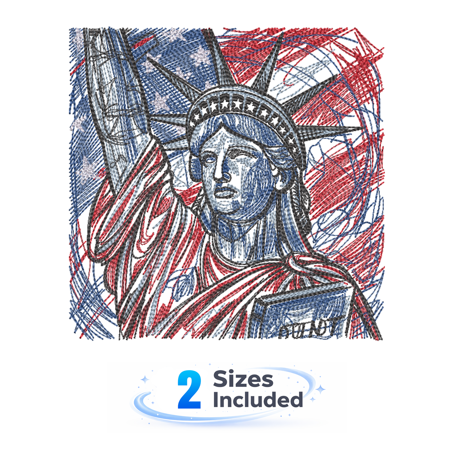 Liberty Sketch - Embroidery Design