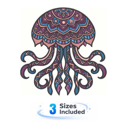 Mandala Jellyfish - Embroidery Design