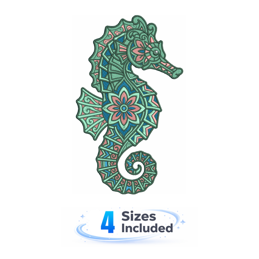 Mandala Seahorse - Embroidery Design
