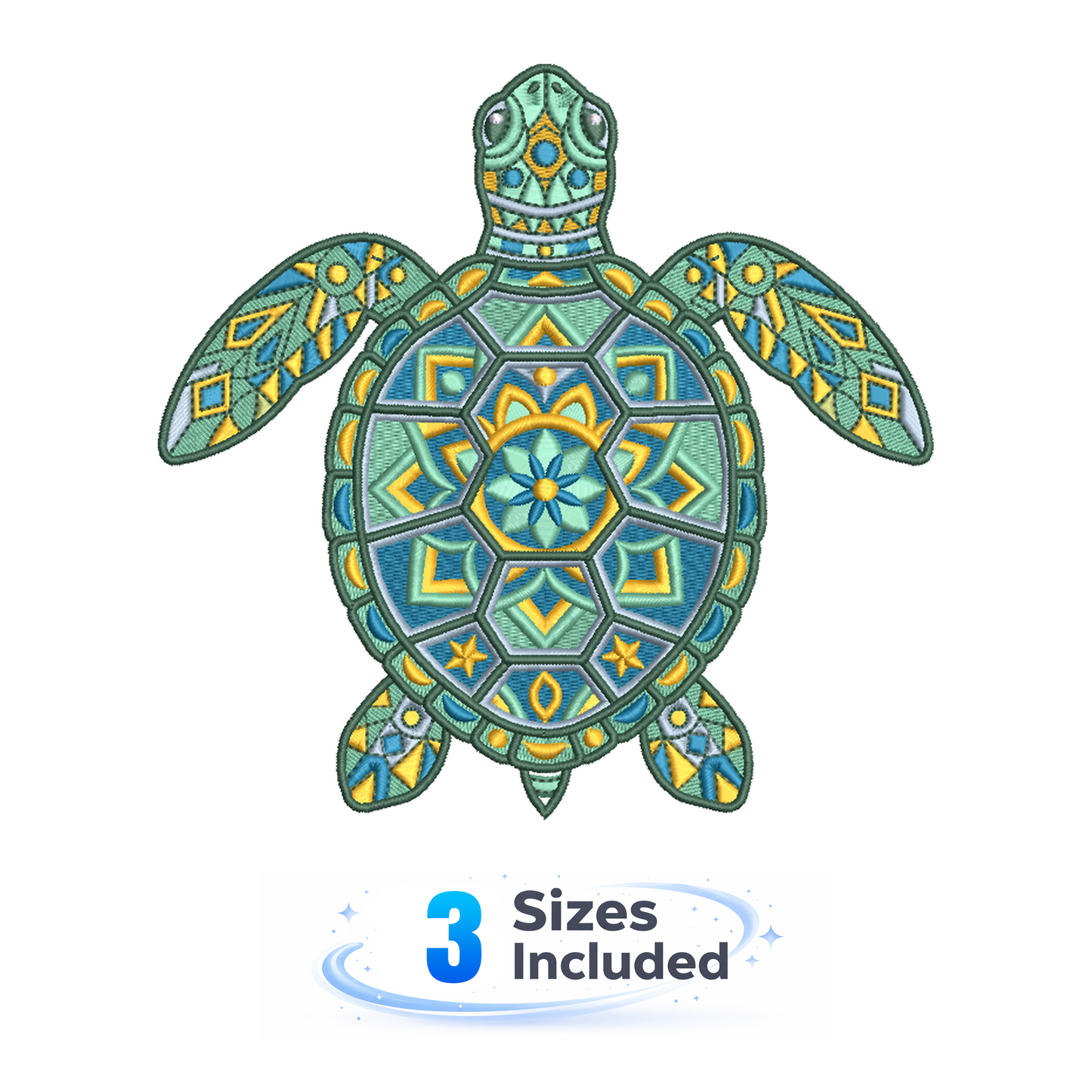 Mandala Turtle - Embroidery Design
