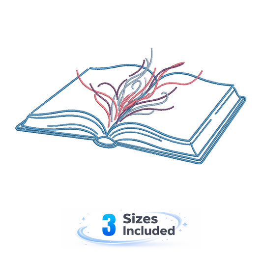 Minimalist Book With Lights - Embroidery Design