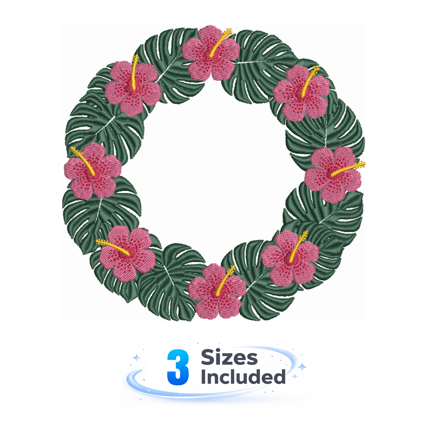 Monstera Wreath - Embroidery Design