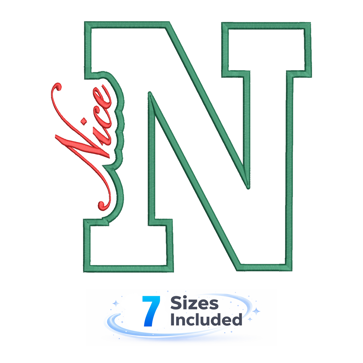 Nice Cutout N - Embroidery Design