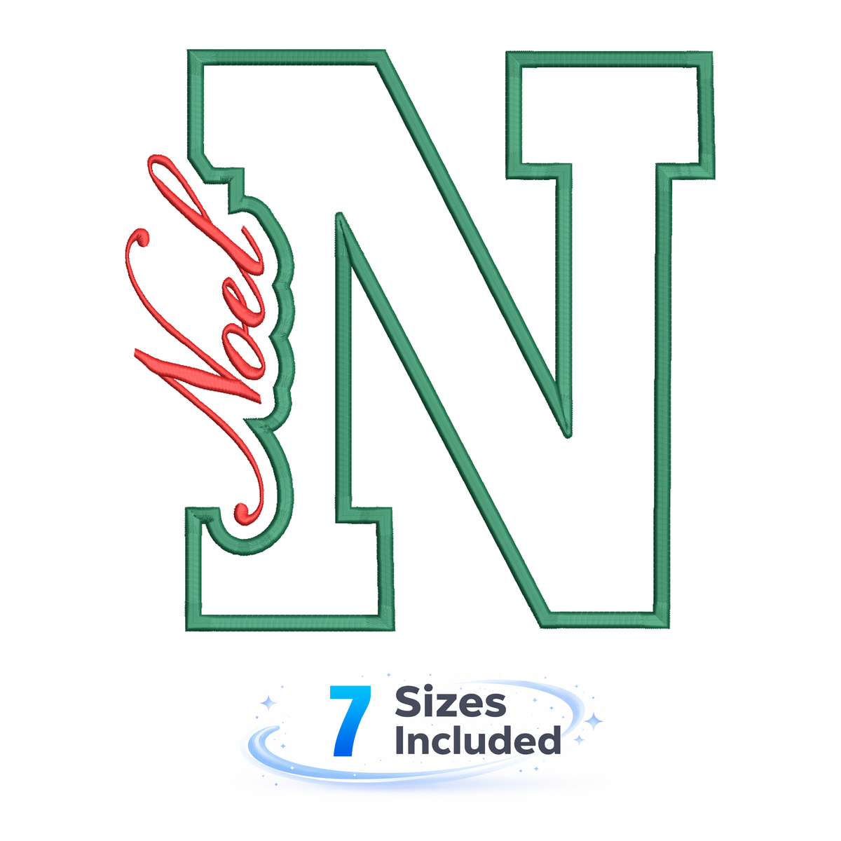 Noel Cutout N - Embroidery Design
