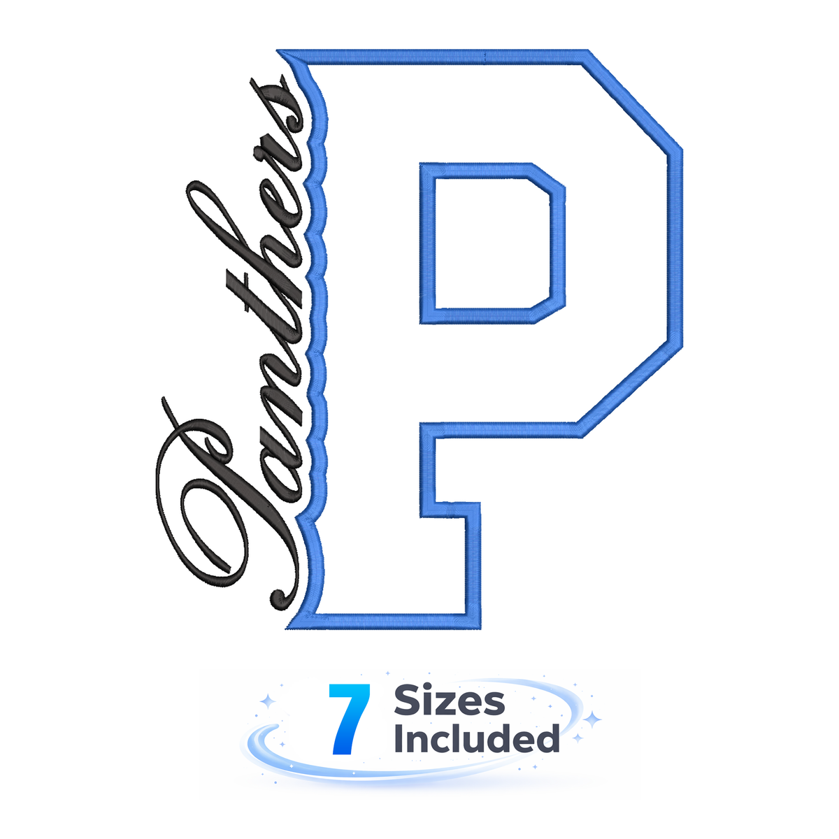 Panthers Cutout P - Embroidery Design