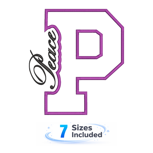 Peace Cutout P - Embroidery Design