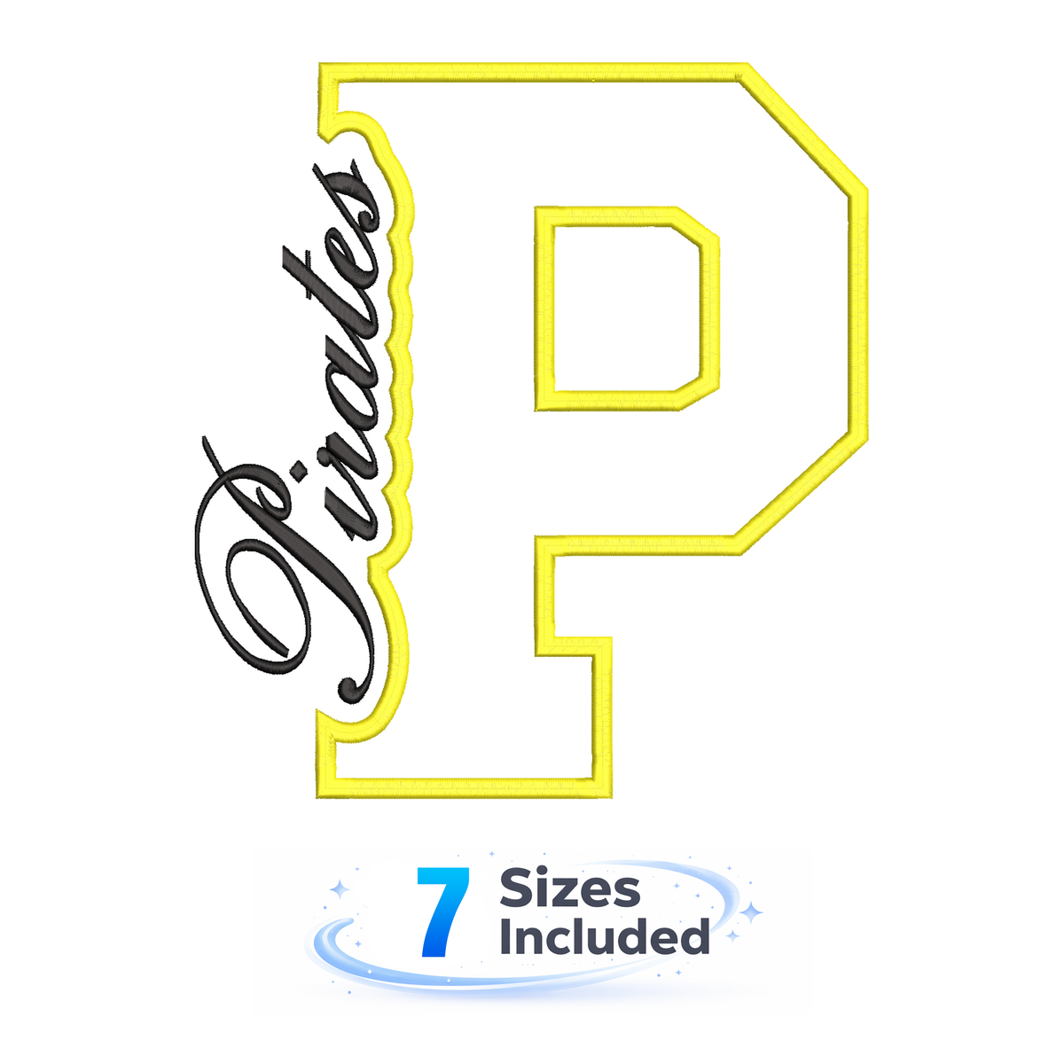 Pirates Cutout P - Embroidery Design