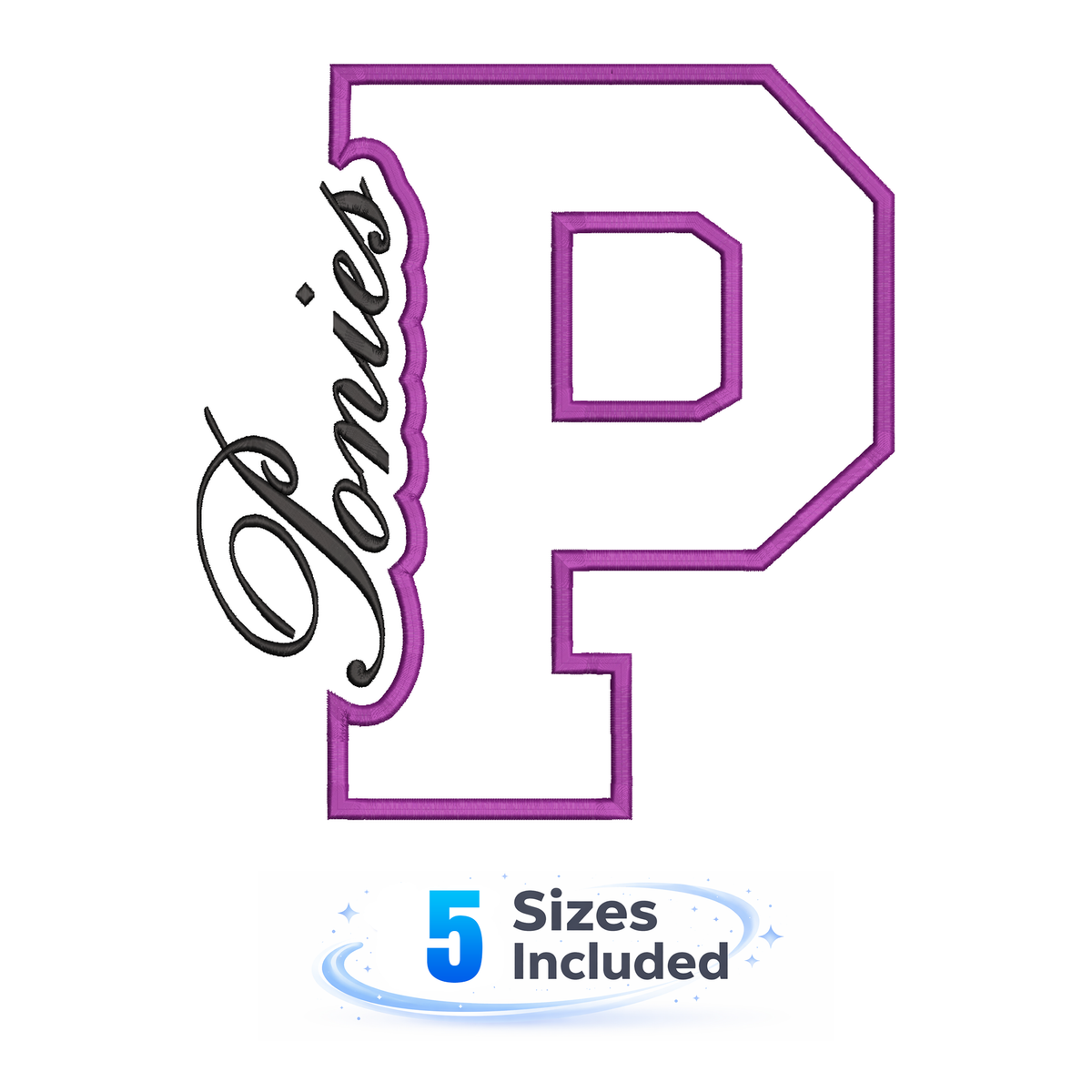 Ponies Cutout P - Embroidery Design