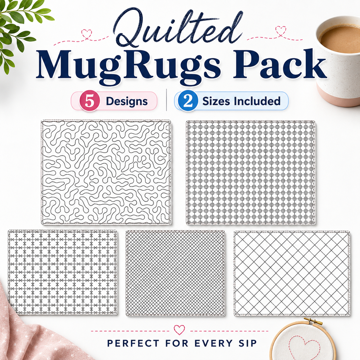 Classic Quilted Mugrug Bundle
