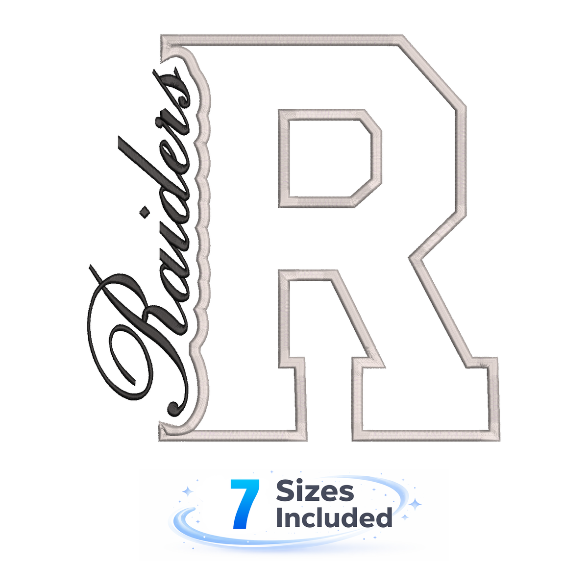 Raiders Cutout R - Embroidery Design