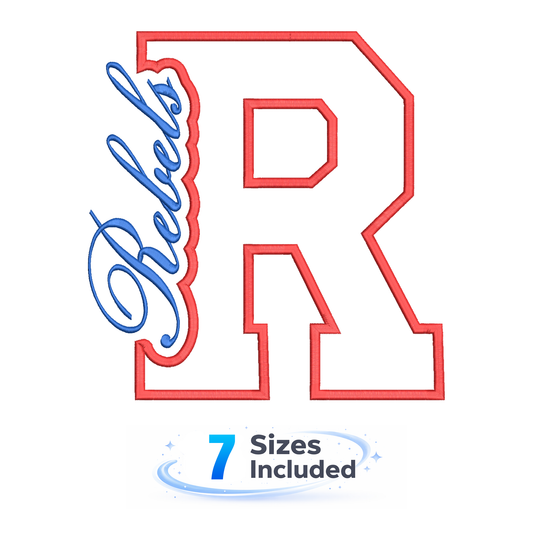 Rebels Cutout R - Embroidery Design