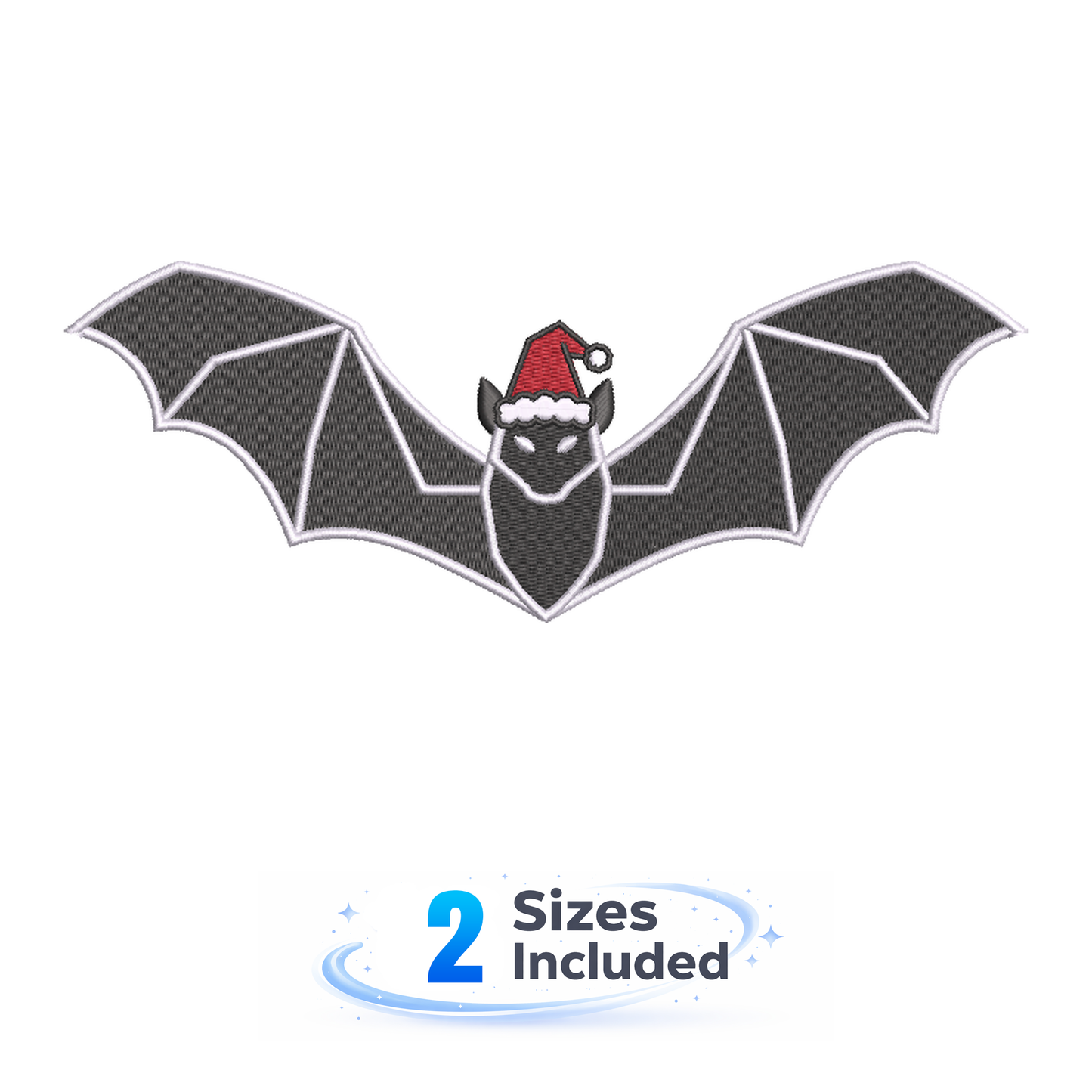 Santa Hat Bat - Embroidery Design
