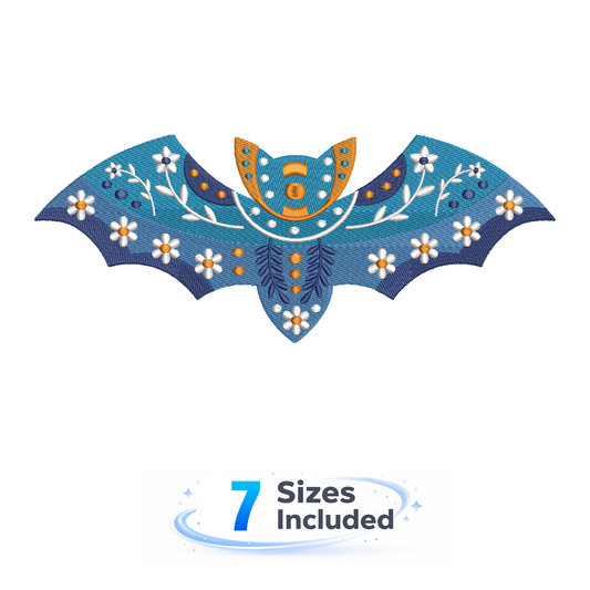Scandinavian Nordic Halloween Bat - Embroidery Design