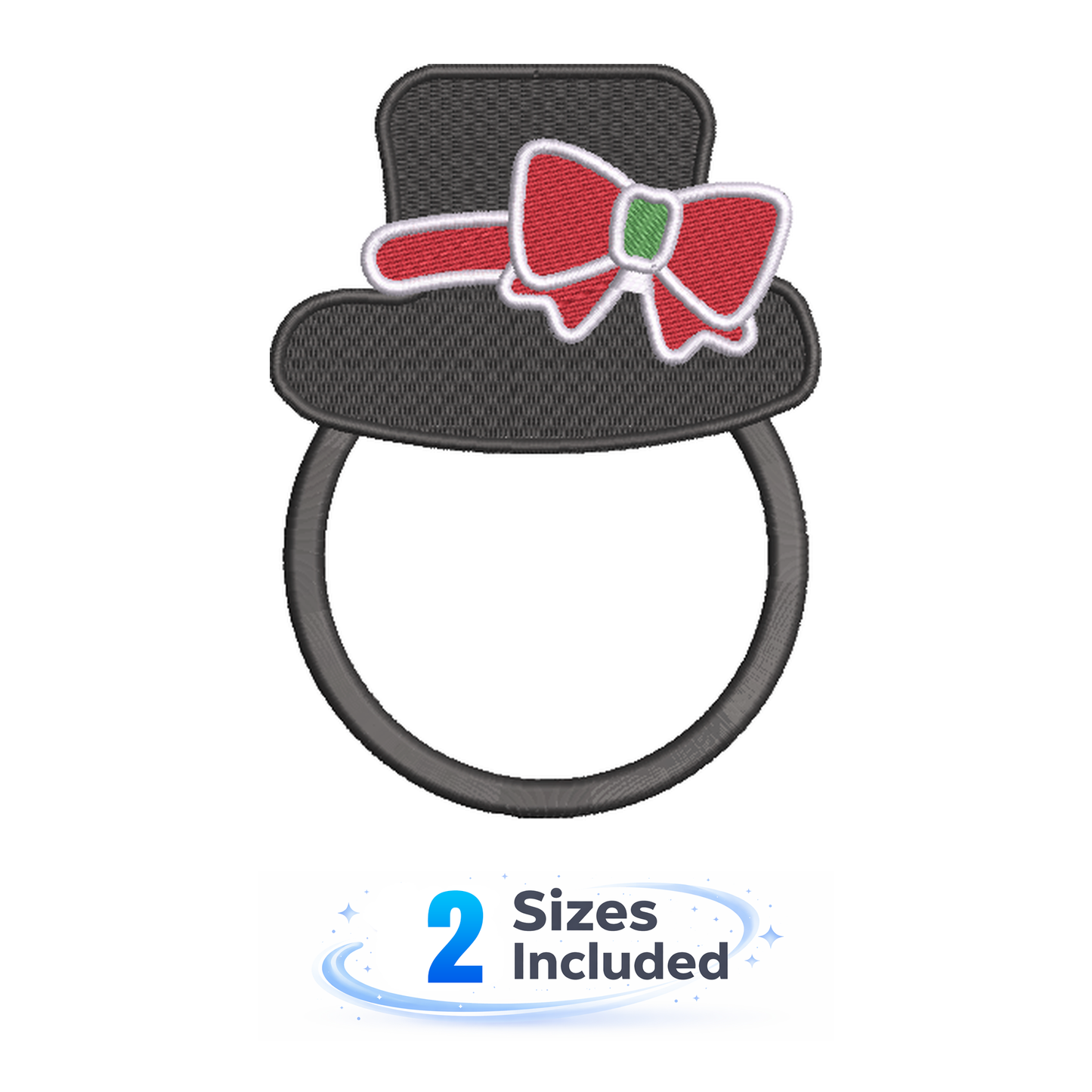 Snowman Head Monogram - Embroidery Design