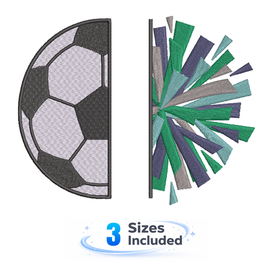 Soccer Monogram Cheer - Embroidery Design