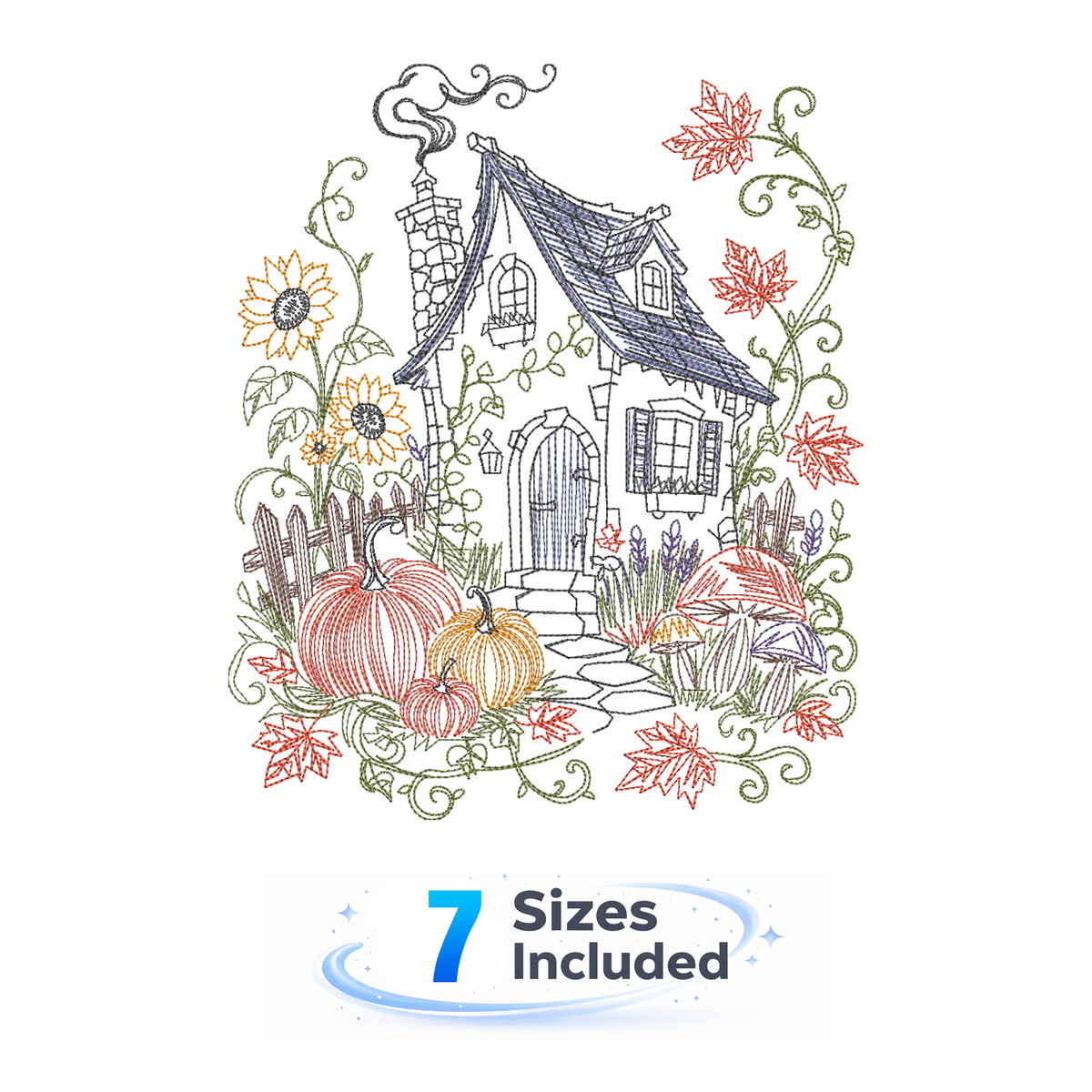 Storybook Autumn Tales -  Cottage - Embroidery Design