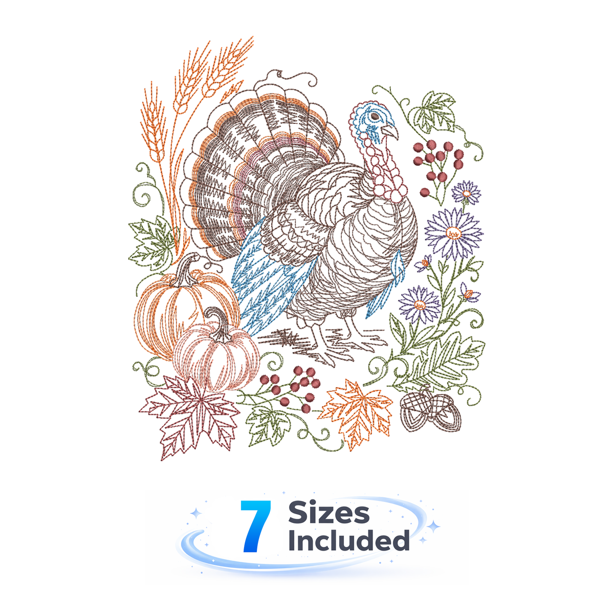 Storybook Autumn Tales -  Turkey - Embroidery Design