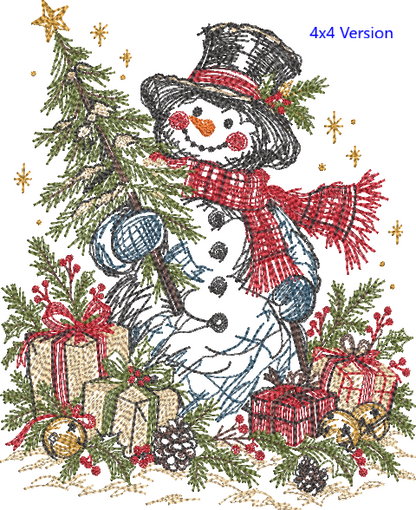 Storybook Christmas - Snowman - Embroidery Design