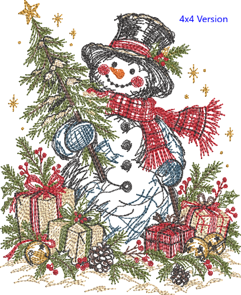 Storybook Christmas - Snowman - Embroidery Design