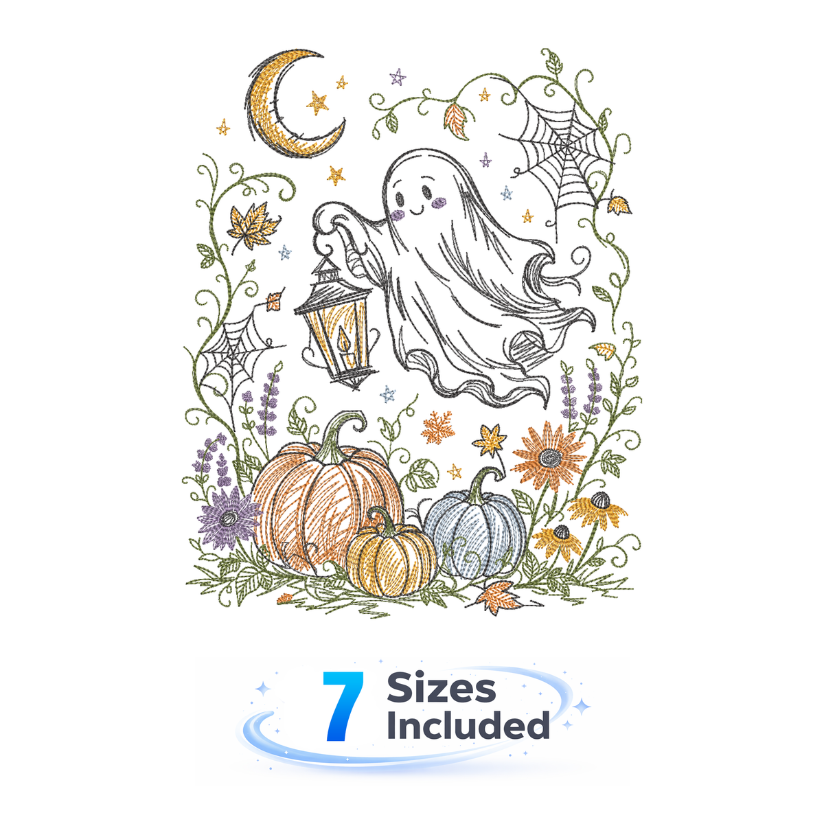Storybook Autumn Tales - Ghost - Embroidery Design