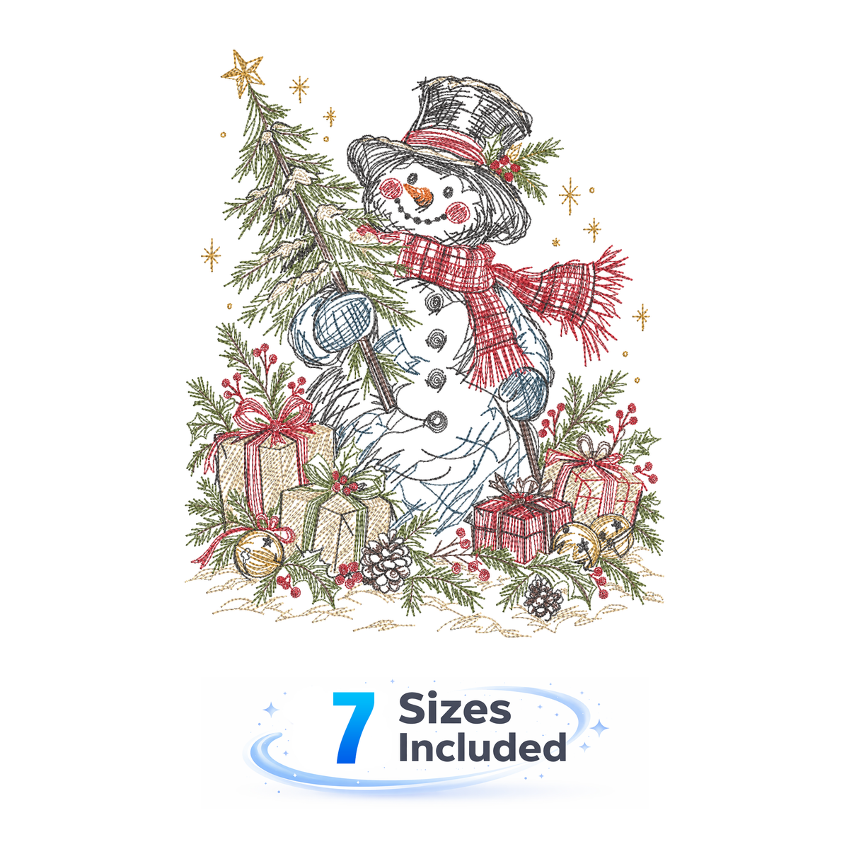 Storybook Christmas - Snowman - Embroidery Design