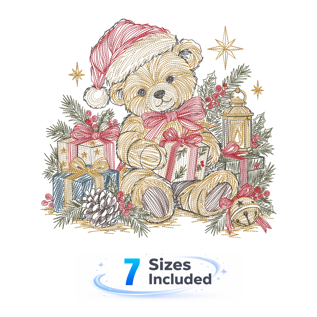 Storybook Christmas - Teddy Bear - Embroidery Design