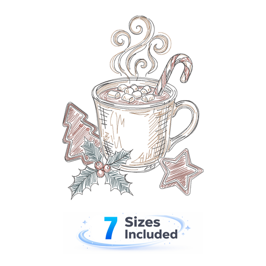 Storybook Chstimas Kitchen - Cocoa Mug - Embroidery Design