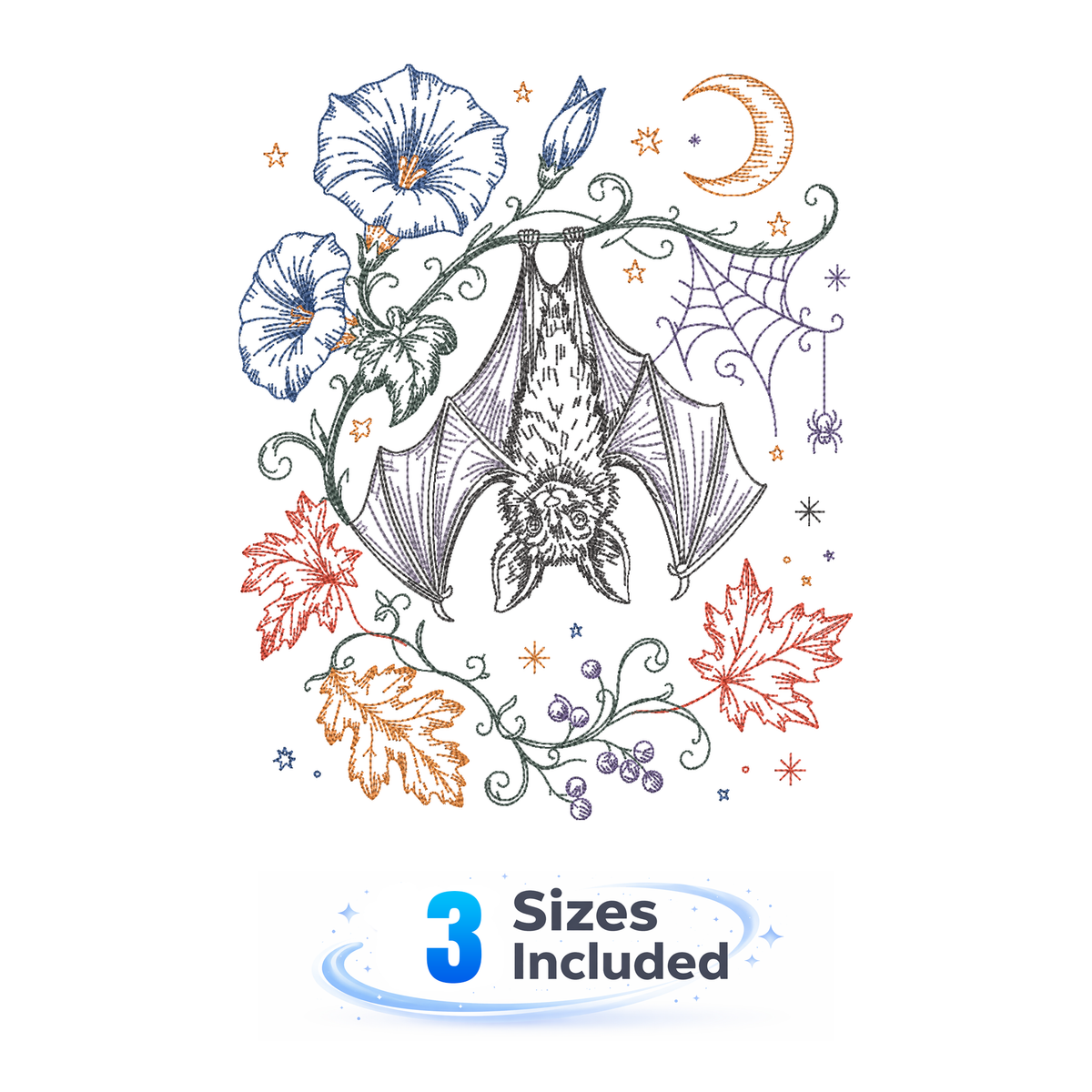 Storybook Halloween - Bat - Embroidery Design