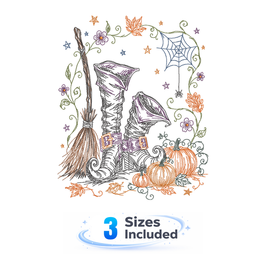 Storybook Halloween - Boots - Embroidery Design