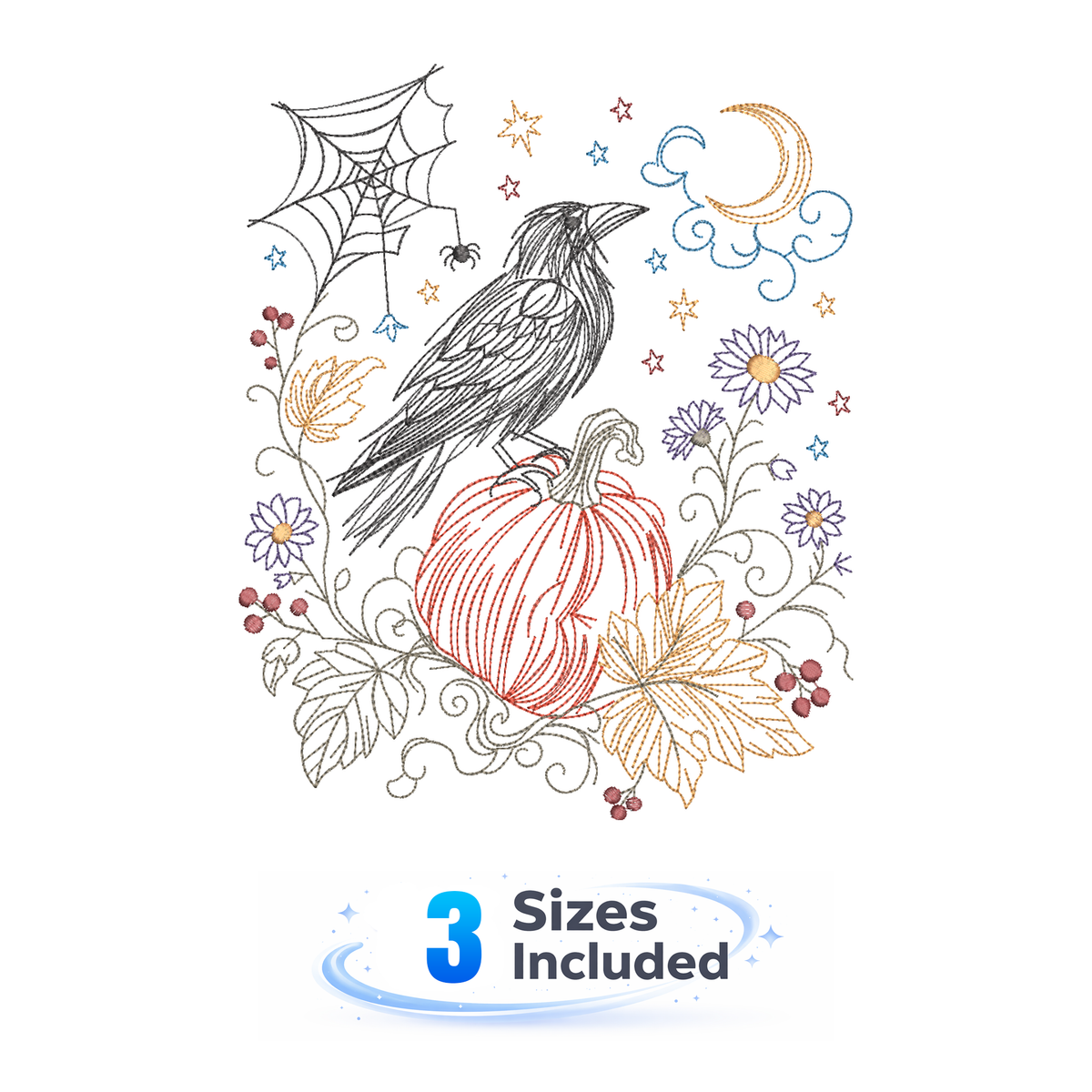 Storybook Halloween - Crow - Embroidery Design