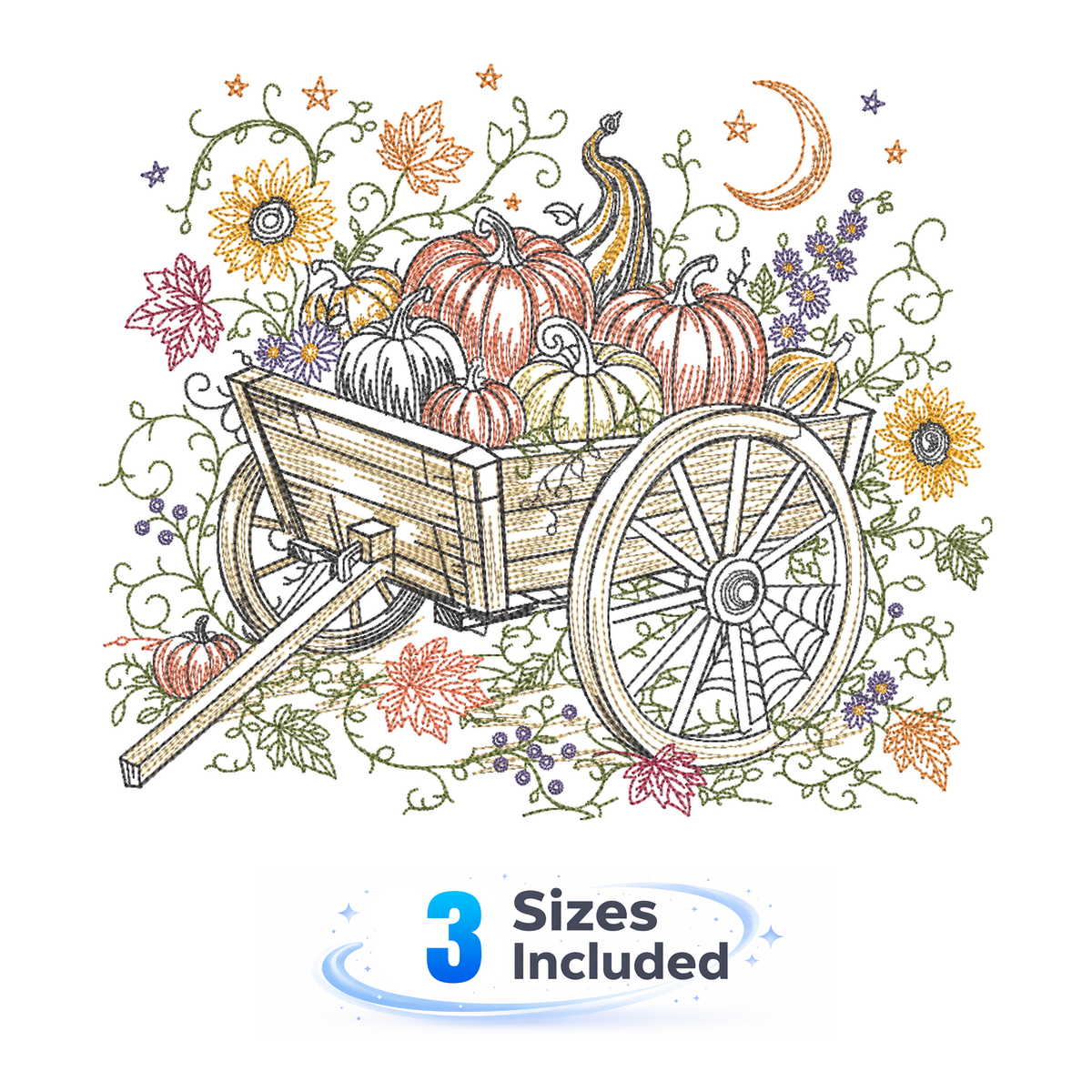 Storybook Halloween - Wheelbarrow - Embroidery Design