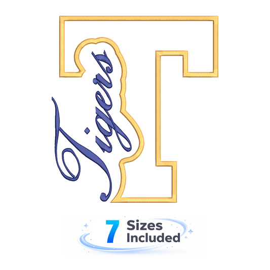 Tigers Cutout T - Embroidery Design