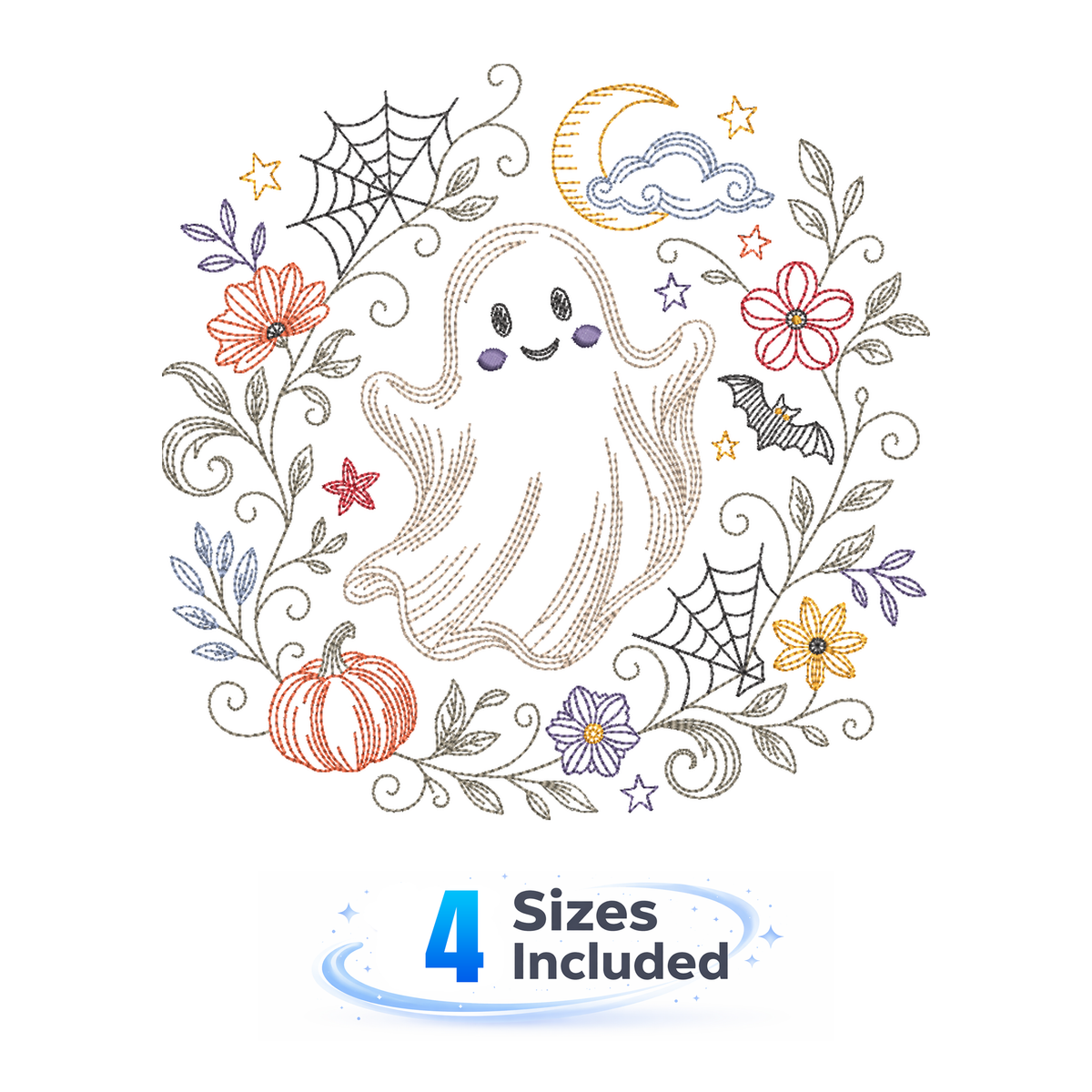 Traditional Ghost - Embroidery Design