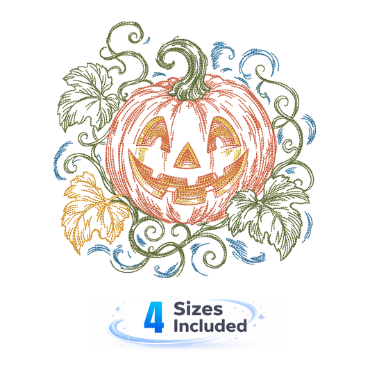 Traditional Jack O Lantern - Embroidery Design