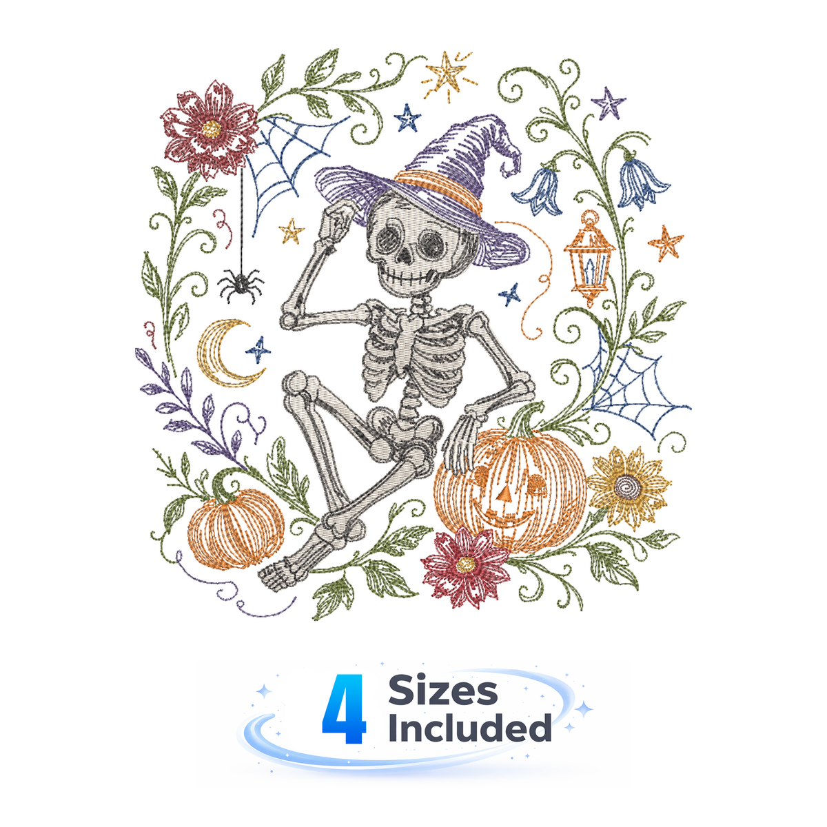 Traditional Skeleton - Embroidery Design