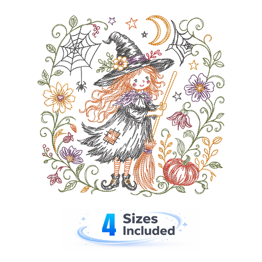 Traditional Witch - Embroidery Design