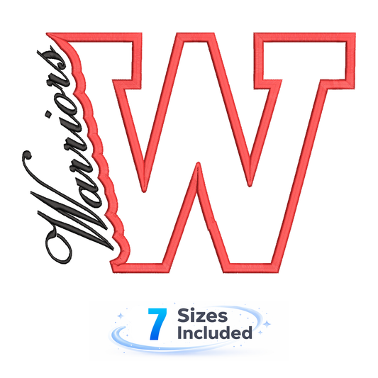 Warriors Cutout W - Embroidery Design