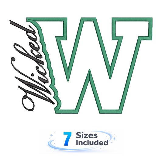 Wicked Cutout W - Embroidery Design